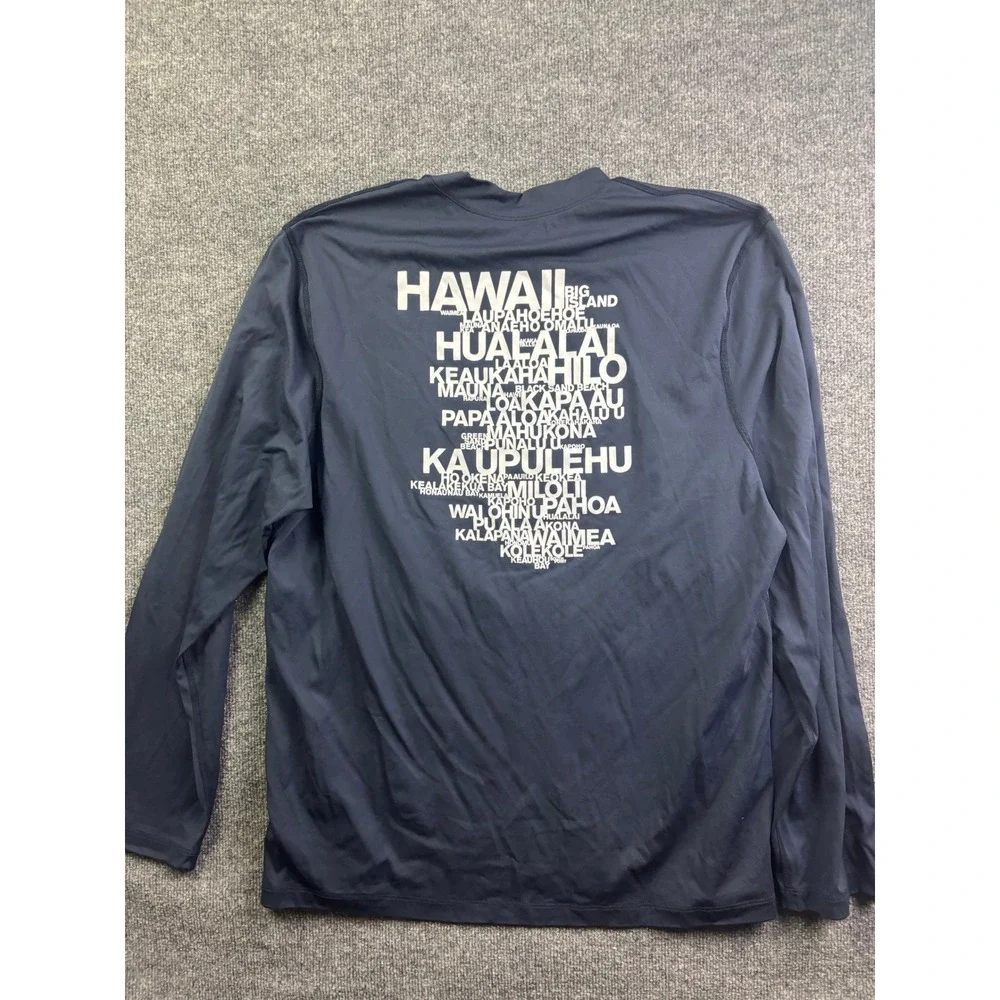 James Perse Rash Guard Shirt Mens 5‎ XL Blue Hualalai Hawaii UPF 40 MGR3345HL